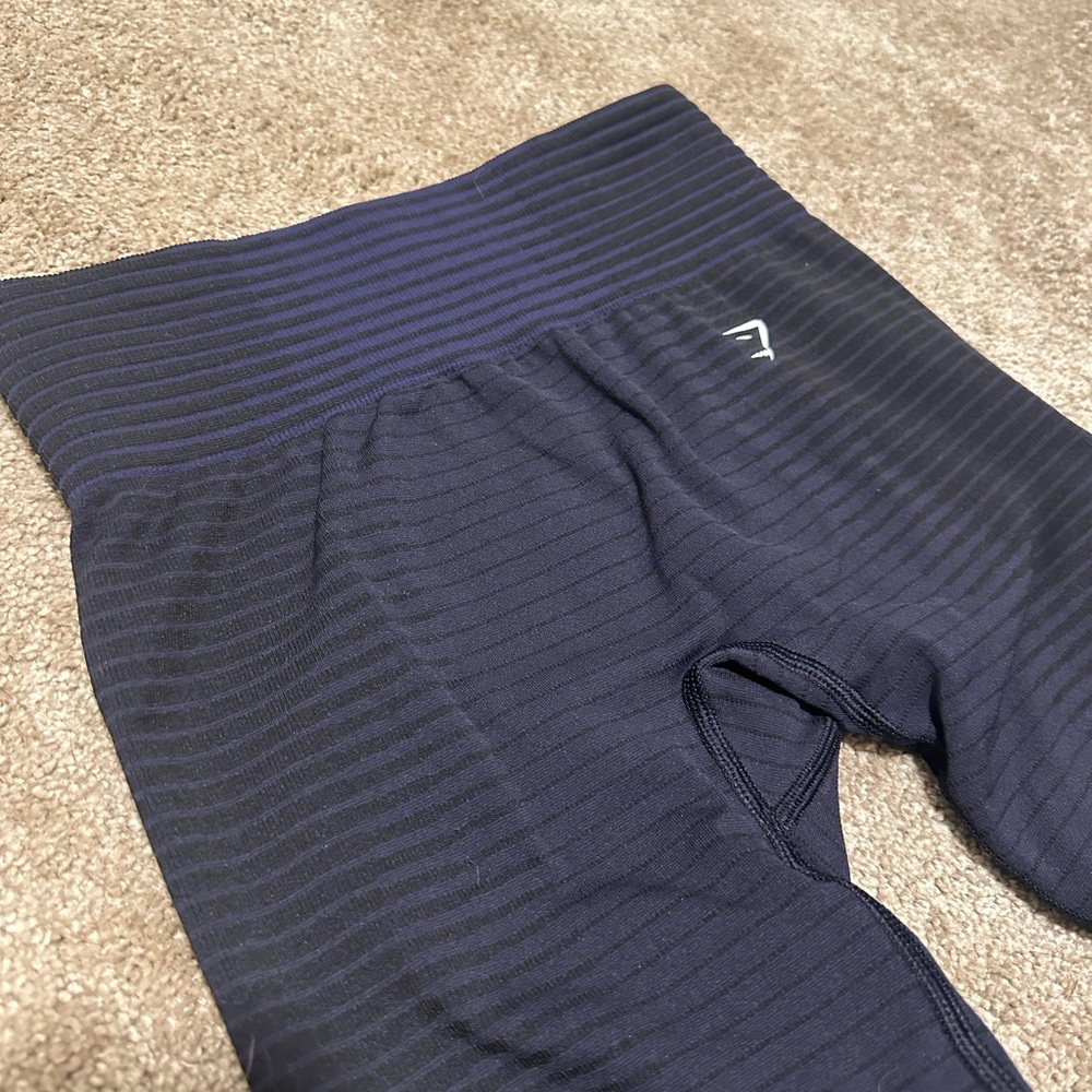 Gymshark Women’s Navy Striped Sport Seamless Active Leggings